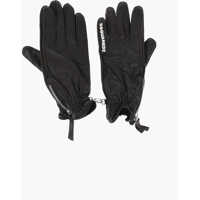 Manusi Leather Gloves With Half Zip And Embossed Logo Barbati