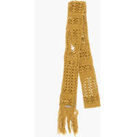 Esarfe Solid Color Crochet Scarf With Fringes Femei