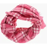 Esarfe Checked Silk Foulard With Tassels Femei