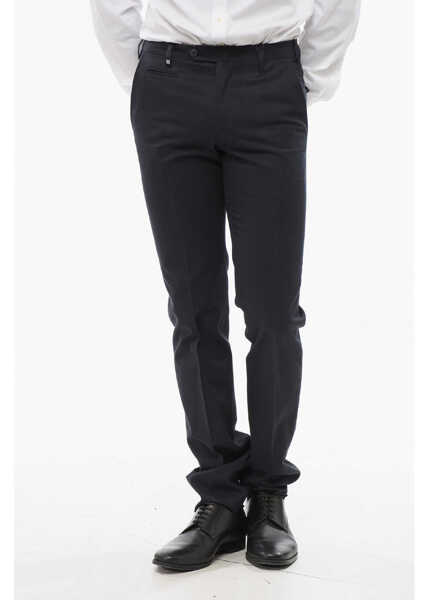 Pantaloni casual CORNELIANI Pure Cotton Leader Pants With Zipped Pockets Blue Barbati (BM 18229153) 1