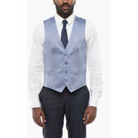 Veste costum 4 Buttons Silk Embroidered Vest With Jetted Pockets Barbati