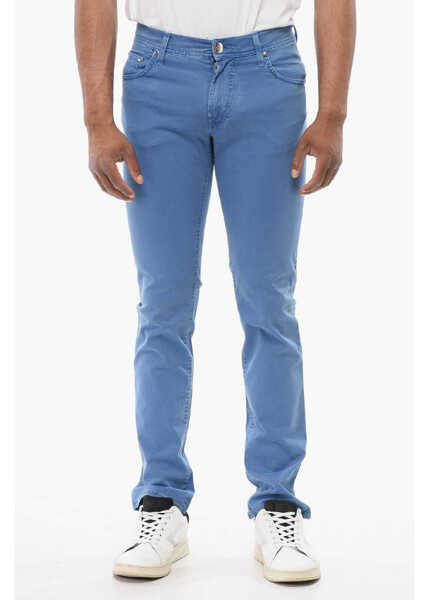 Blugi drepti CORNELIANI Id Ton-Sur-Ton Embroidered Denims Light Blue Barbati (BM 18229303) 1