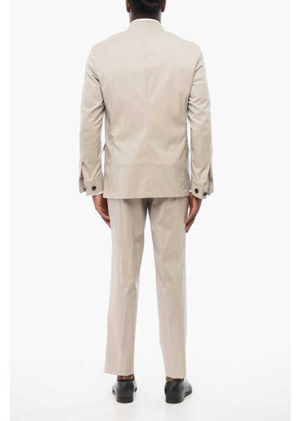 Costume CORNELIANI Single Breasted Prospect Suit With Flap Pockets Beige Barbati (BM 18229306) 4