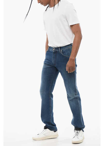 Blugi drepti CORNELIANI Id Luxury Straight Fit Denims With Embroidered Logo Blue Barbati (BM 18229345) 4