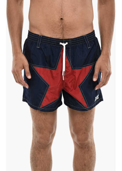 Sorturi de baie DSQUARED2 Color Block Star Swim Shorts Blue Barbati (BM 18229384) 1