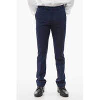 Pantaloni eleganti Jacquard Virgin Wool Pants With Belt Loops Barbati