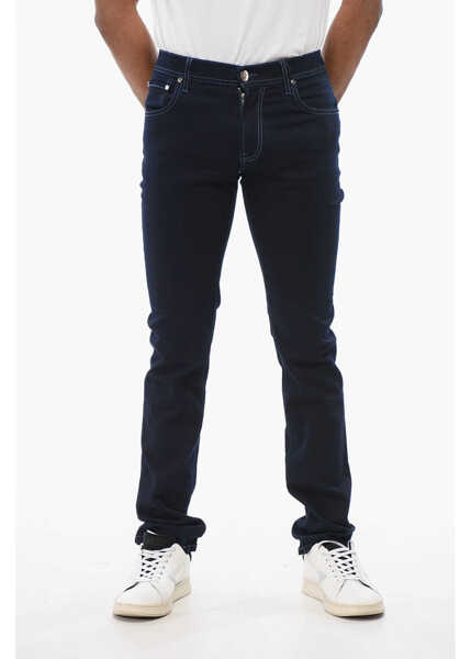 Blugi slim fit CORNELIANI Id Dark Washed Slim Fit Denims 14Cm Blue Barbati (BM 18229579) 1