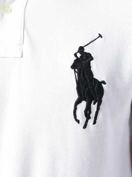 Tricouri Polo Ralph Lauren Custom Slim Fit White Polo Shirt With Pony Maxi Embroidery On The Front And Numeric Detail On The Sleeve In Cotton Man... (BM 18230928) 5