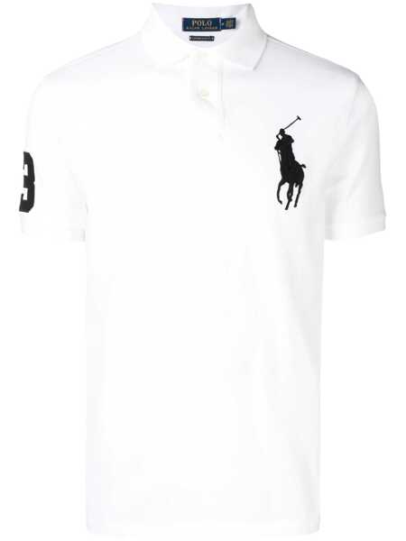 Tricouri Polo Ralph Lauren Custom Slim Fit White Polo Shirt With Pony Maxi Embroidery On The Front And Numeric Detail On The Sleeve In Cotton Man... (BM 18230928) 1