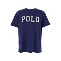 Tricouri Blue Crewneck T-Shirt With Logo Lettering On The Fornt And Pony Embroidery On The Front In Cotton Man Barbati