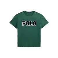 Tricouri Green Crewneck T-Shirt With Logo Lettering On The Fornt And Pony Embroidery On The Front In Cotton Man Barbati