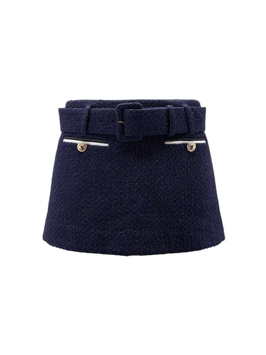 Fuste Self-Portrait Self-Portrait Boucl Mini Skirt With Shorts BLUE Femei (BM 18231381) 1