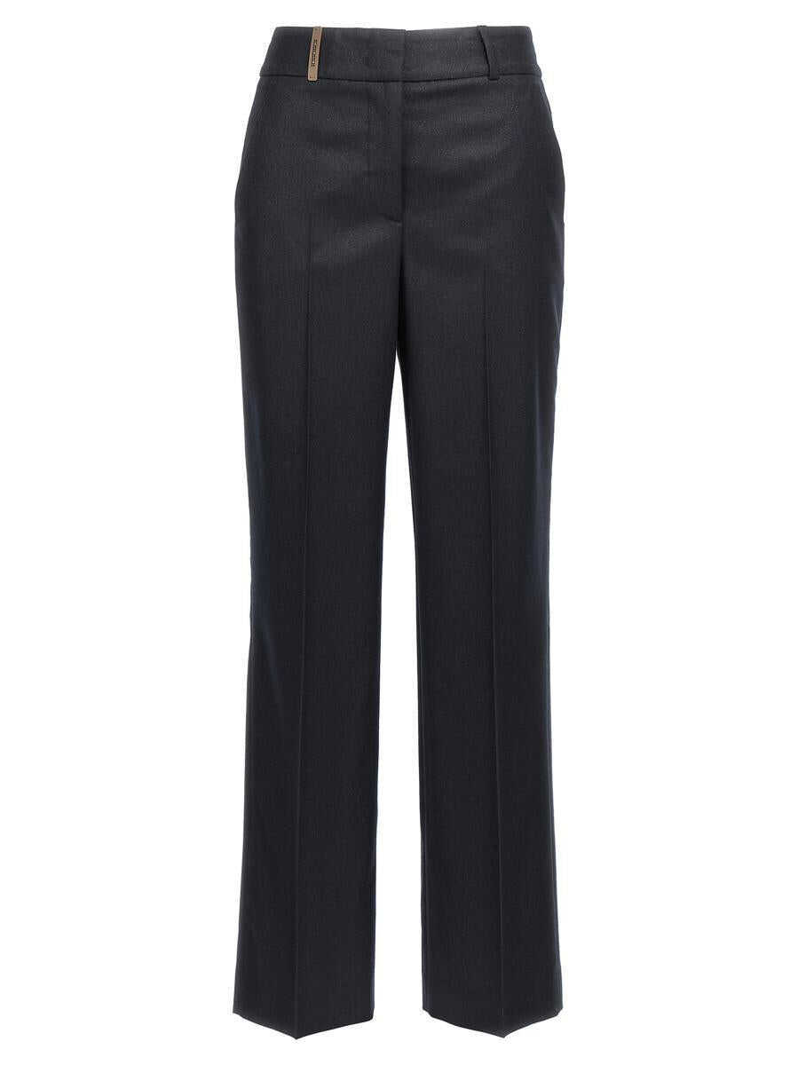 Pantaloni casual Peserico Peserico Lurex Flannel Pants BLUE Femei (BM 18231435) 1