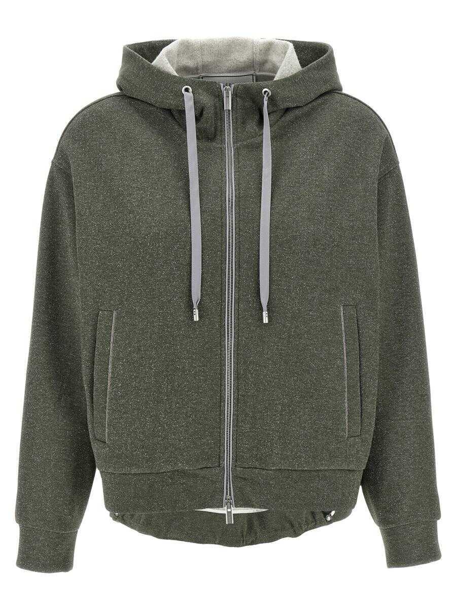 Bluze de trening Peserico Peserico Lurex Hoodie GREEN Femei (BM 18231441) 1