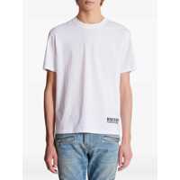 Tricouri Balmain pentru Barbati - Tricouri Balmain White Crewneck T-Shirt With Logo Lettering Print On The Front In Cotton Man WHITE Barbati (BM 18232260) - B-mall.ro