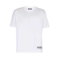 Tricouri White Crewneck T-Shirt With Logo Lettering Print On The Front In Cotton Man Barbati