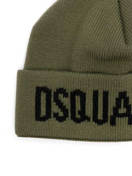 Sepci DSQUARED2 DSQUARED2 Military Green Wool Hat GREEN Barbati (BM 18232707) 2