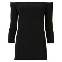 Topuri Black Off-Shoulder Top With Boat Neckline In Tech Fabric Stretch Woman Femei