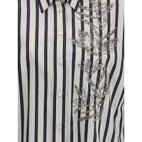 Camasi Brunello Cucinelli Dama - Camasi Brunello Cucinelli Brunello Cucinelli Cotton Striped Shirt With Glistening Flora Embroidery WHITE Femei (BM 18232899) - B-mall.ro