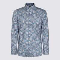 Camasi Etro Blue Cotton Shirt Barbati