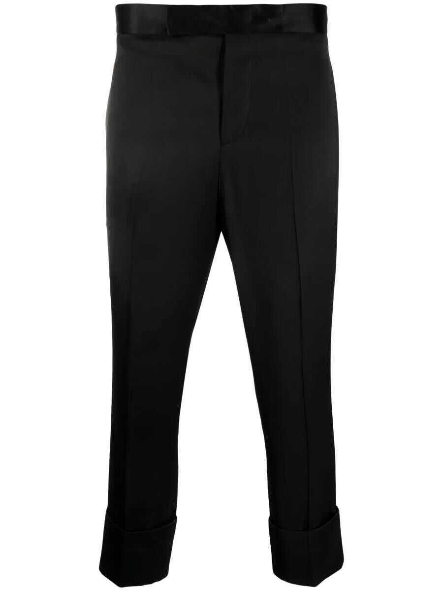 Pantaloni casual SAPIO Sapio Satin-Finish Cropped Tailored Trousers Black Femei (BM 18233103) 1