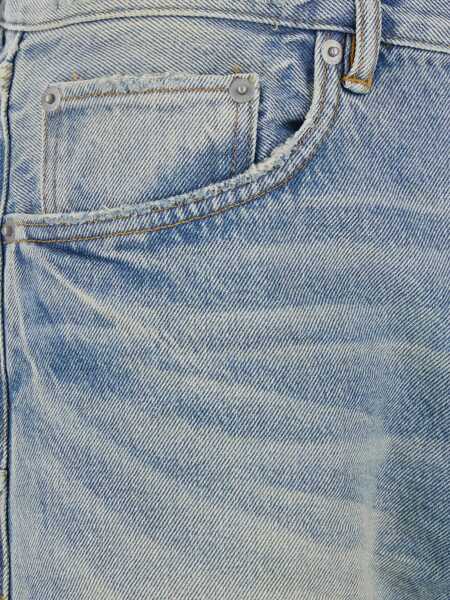 Blugi PURPLE BRAND Light Blue Jeans With Logo Patch On The Rear And Maxi Ripping On The Front In Denim Man BLUE Barbati (BM 18233148) 3