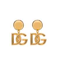 Bijuterii 'Pop' Metallic Earings With Logo Pendant And Clip-On Closure In Brass Woman Femei