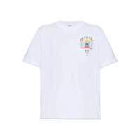Tricouri Polo Casablanca White Cotton T-Shirt Femei