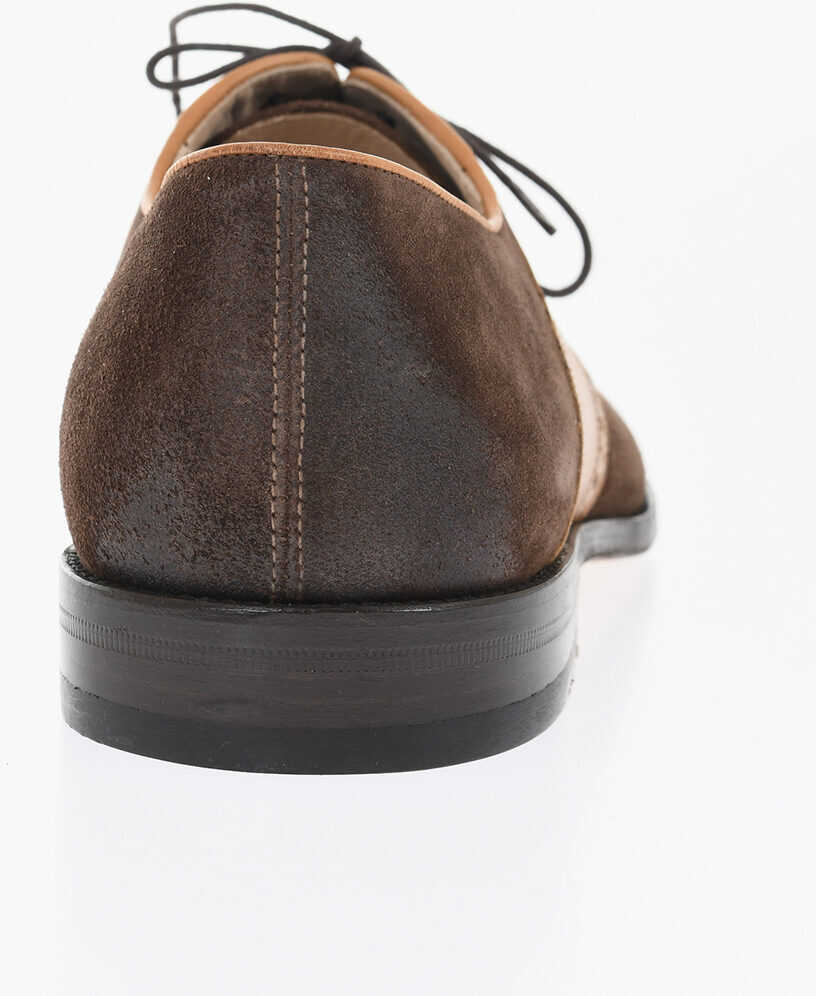 Pantofi Oxford CORNELIANI Suede And Leather Quarter Brogues Oxford Shoes Brown Barbati (BM 18234190) 2