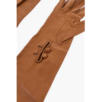 Manusi Dama - Manusi DSQUARED2 Leather Gloves With Buttons Brown Femei (BM 18234196) - B-mall.ro