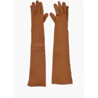 Manusi Leather Gloves With Buttons Femei