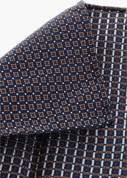 Esarfe DSQUARED2 Patterned Silk Blend Pocket Square Blue Barbati (BM 18234223) 3
