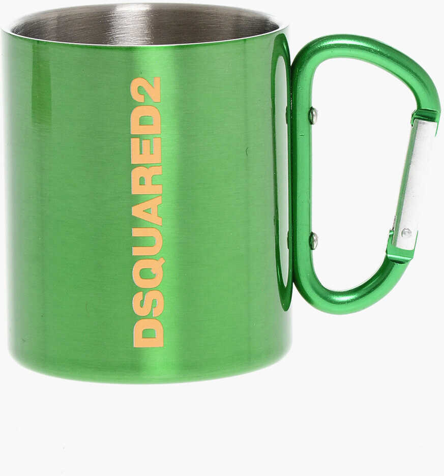 Accesorii de voiaj DSQUARED2 Solid Color Steel Mug With D-Ring Handle Green Barbati (BM 18234238) 1