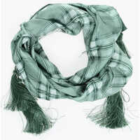 Esarfe Checked Silk Foulard With Tassels Femei