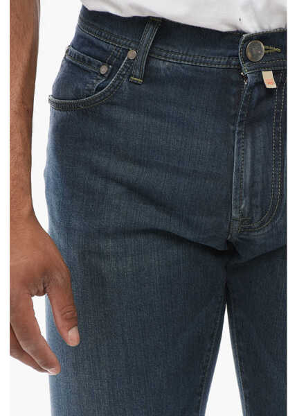 Blugi drepti CORNELIANI Id Regular Fit Denims With Belt Loops 18Cm Blue Barbati (BM 18234373) 3