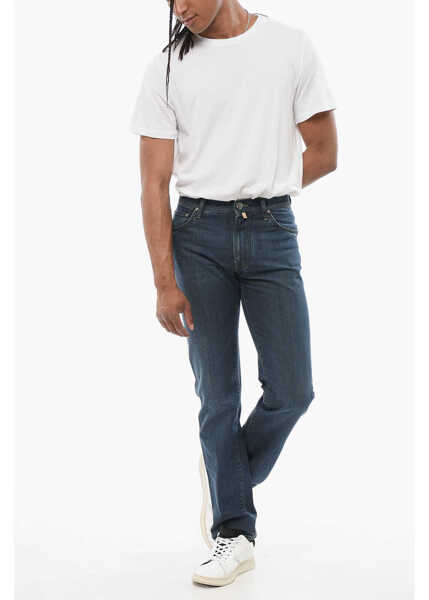 Blugi drepti CORNELIANI Id Regular Fit Denims With Belt Loops 18Cm Blue Barbati (BM 18234373) 4