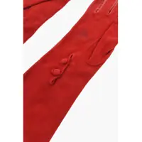 Manusi Dama - Manusi DSQUARED2 Suede Opera Gloves With Curling Red Femei (BM 18234412) - B-mall.ro
