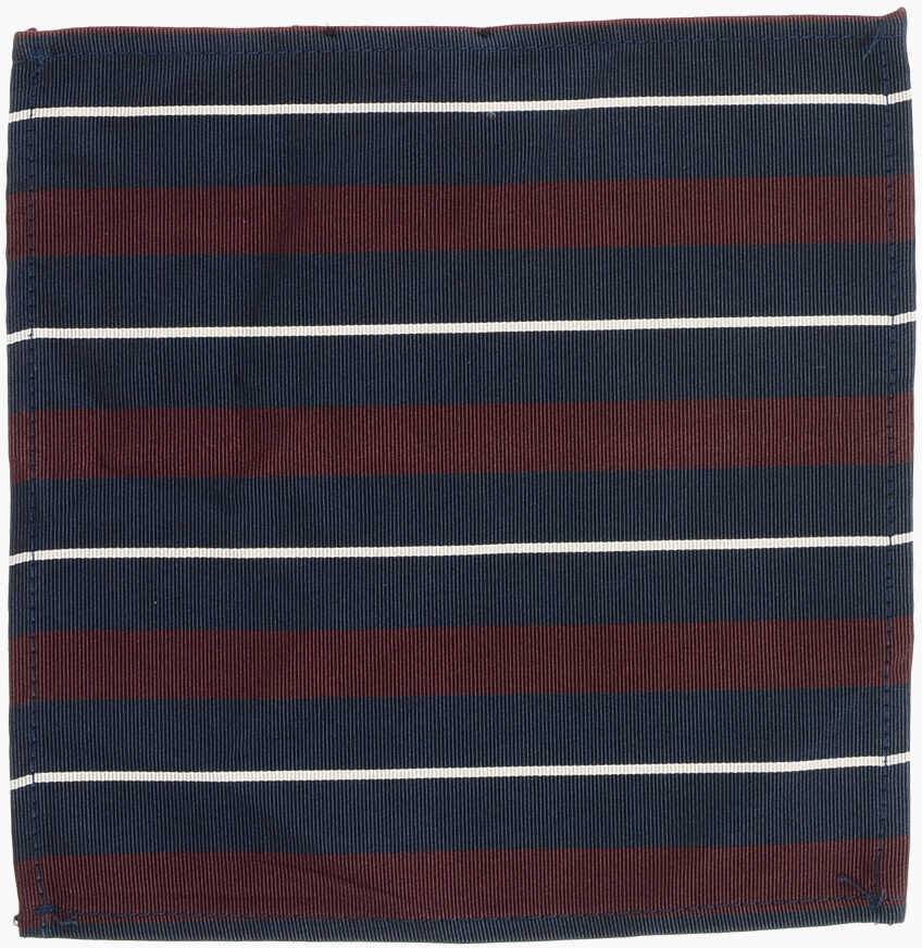 Esarfe DSQUARED2 Striped Silk And Cotton Pocket Square Blue Barbati (BM 18234421) 1