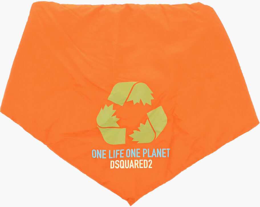Esarfe DSQUARED2 Nylon Padded Scarf With Print Logo Orange Barbati (BM 18234430) 1