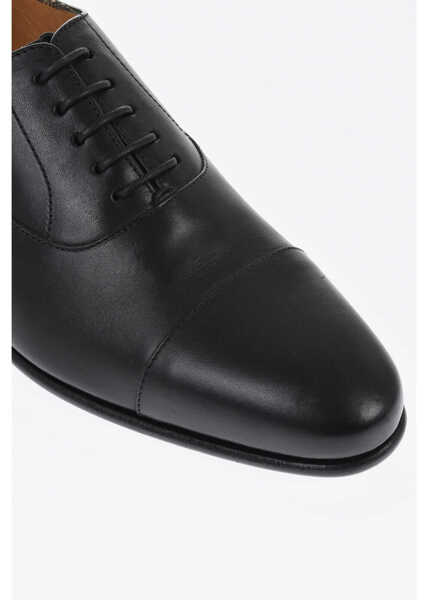 Pantofi Oxford CORNELIANI Solid Color Leather Oxford Shoes Black Barbati (BM 18234529) 4