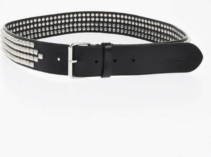 Curele DSQUARED2 Studded Leather Belt 45Mm Black Barbati (BM 18234541) 2