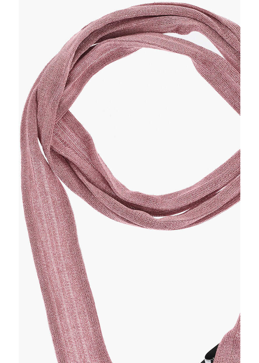 Esarfe DSQUARED2 Solid Color Lurex Slim Foulard Pink Femei (BM 18234556) 2