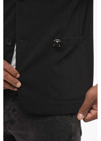 Sacouri John Richmond Unlined Single Breasted Woe Blazer Black Barbati (BM 18234562) 4