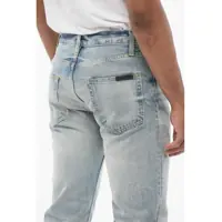 Blugi slim fit pentru Barbati - Blugi slim fit FEAR OF GOD Slim Fit Delav Denims With Raw-Cut Hem 20Cm Light Blue Barbati (BM 18234580) - B-mall.ro