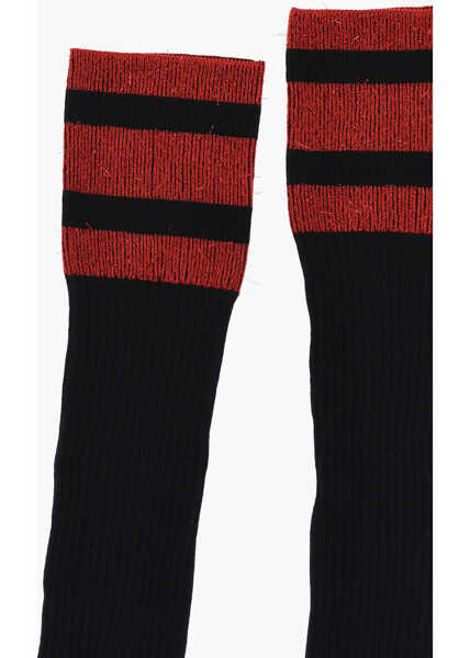Sosete DSQUARED2 Ribbed Long Socks With Lurex Details Black Barbati (BM 18234601) 2