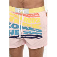 Sorturi de baie DSQUARED2 pentru Barbati - Sorturi de baie DSQUARED2 Printed Sun Swim Shorts Pink Barbati (BM 18234736) - B-mall.ro