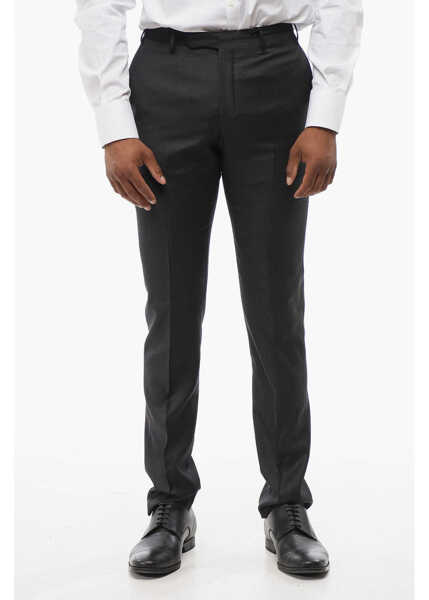 Pantaloni eleganti CORNELIANI Trend Virgin Wool Pants Black Barbati (BM 18234742) 1