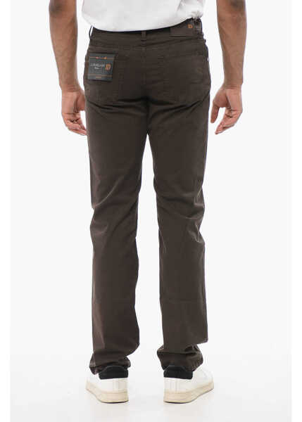 Blugi drepti CORNELIANI Id Luxury Straight Fit Denims With Embroidered Logo Brown Barbati (BM 18234763) 2