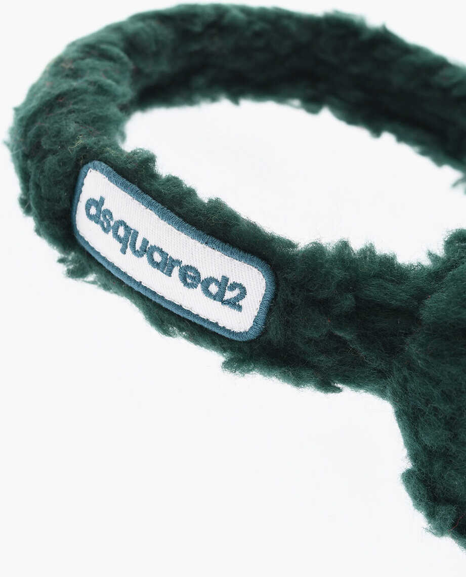 Caciuli DSQUARED2 Soft Fabric Earmuffs With Logo Embroidery Green Femei (BM 18234778) 2