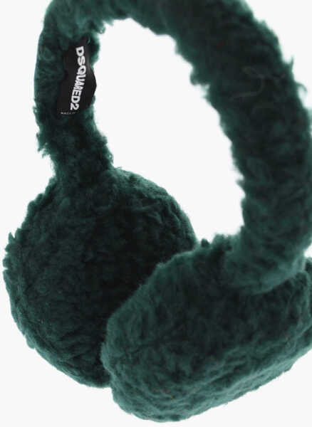 Caciuli DSQUARED2 Soft Fabric Earmuffs With Logo Embroidery Green Femei (BM 18234778) 3